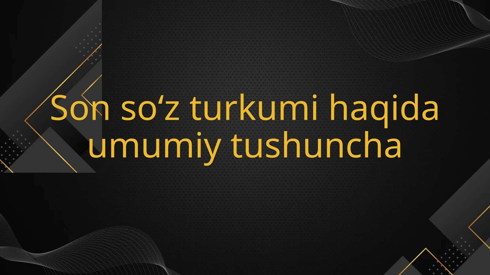 son so‘z turkumi