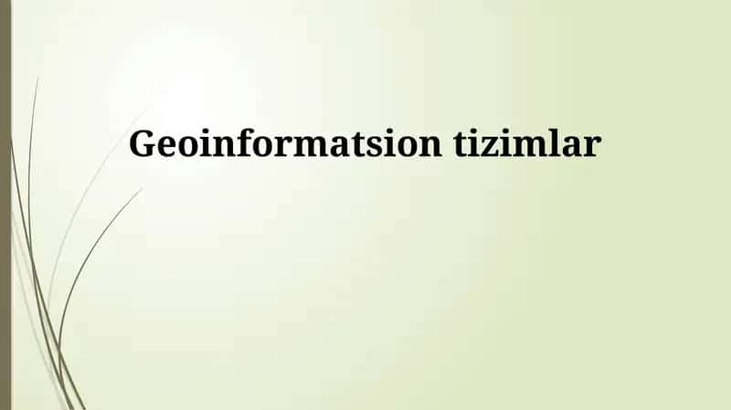 Geoinformatsion tizimlar