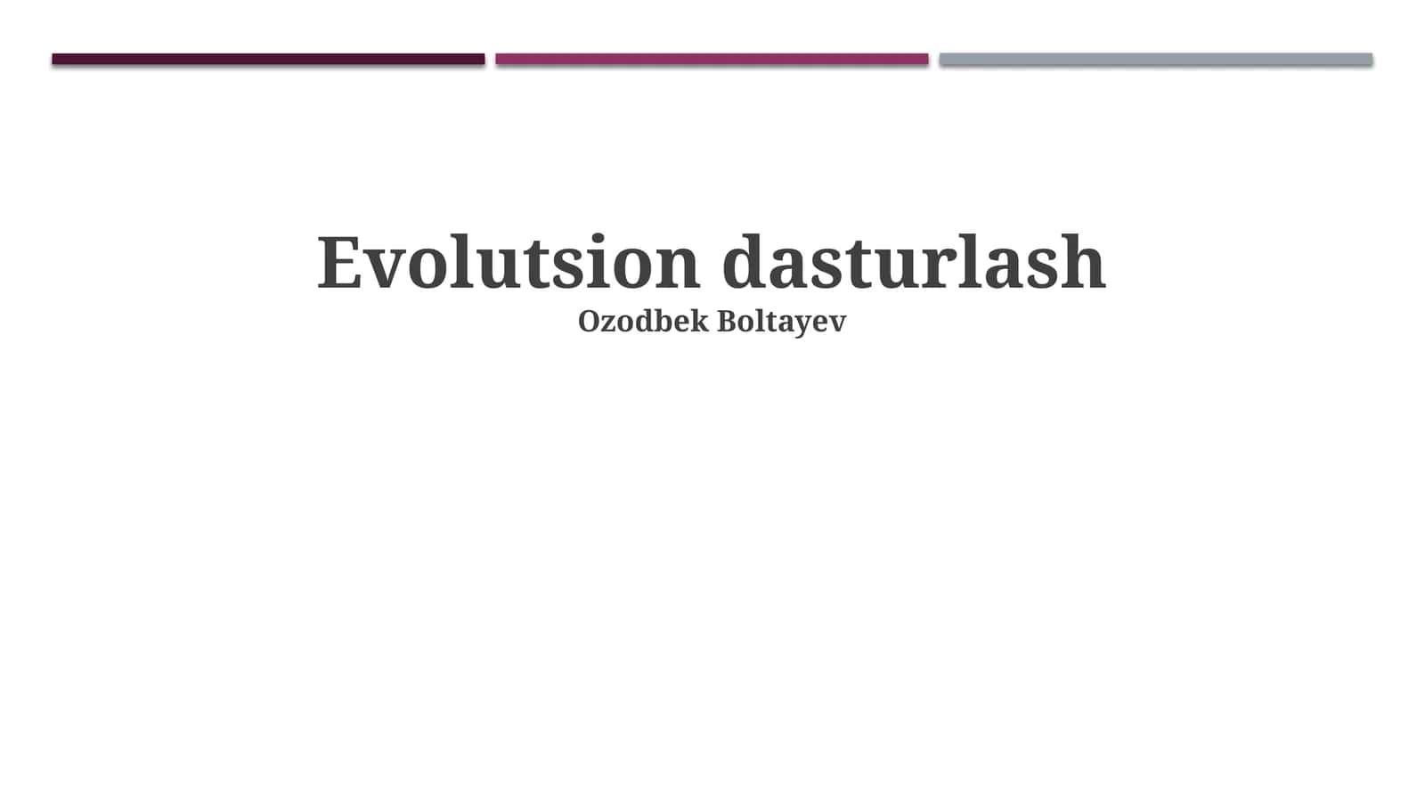 Evolutsion dasturlash