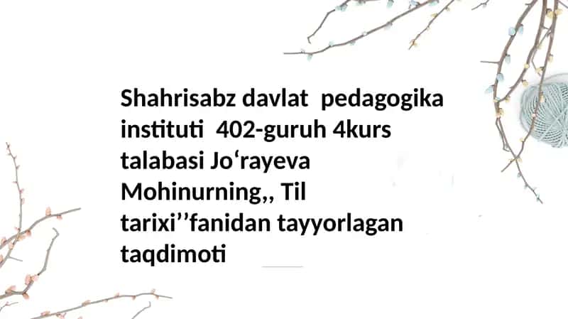 Tiltarixiʼʼfanidantayyorlagantaqdimoti