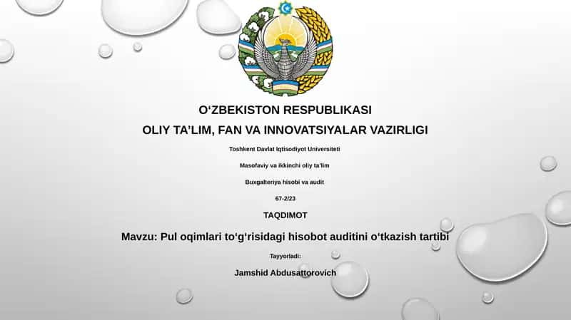 Pul oqimlari to‘g‘risidagi hisobot auditini o‘tkazish tartibi