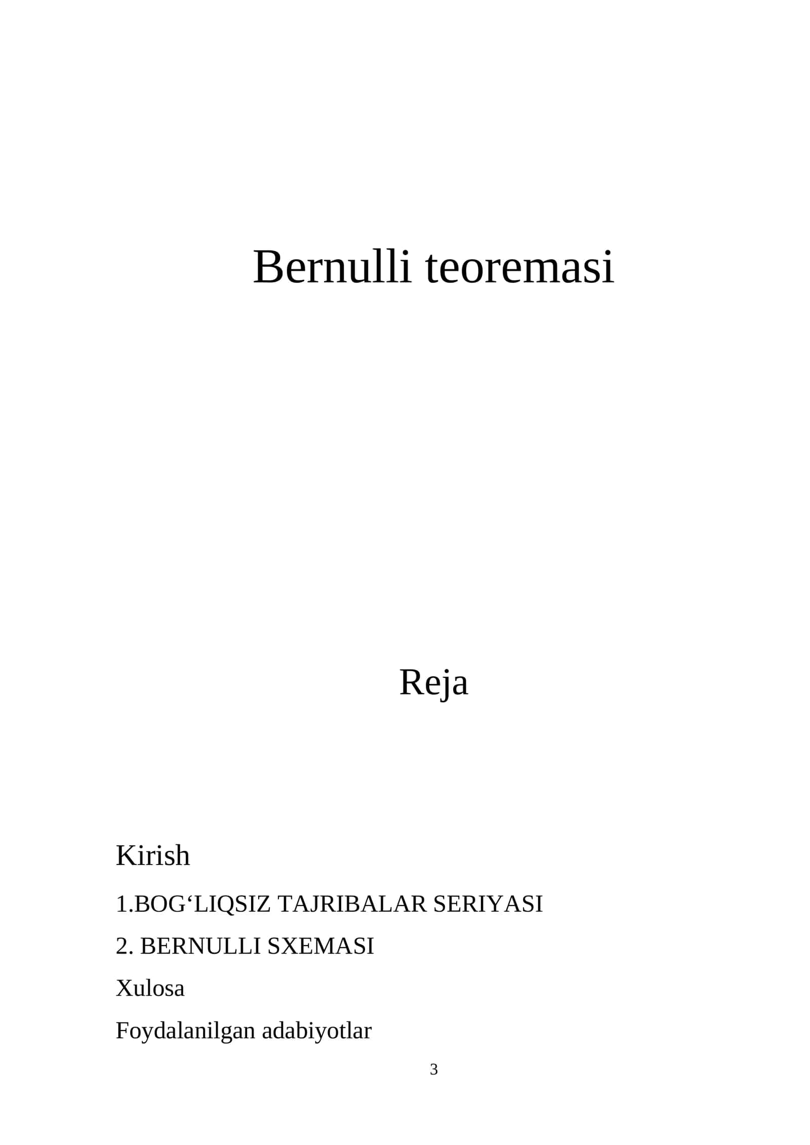 Bernulli teoremasi