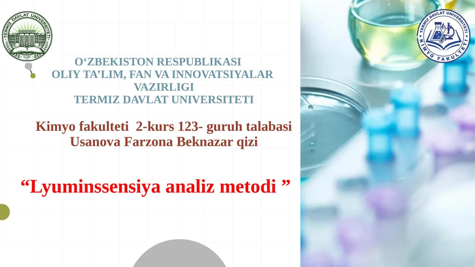 Lyuminssensiya analiz metodi