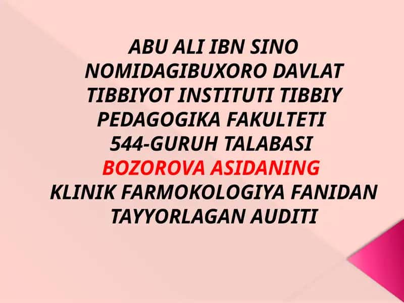 Buxoro Davlat Tibbiyot Institutiga Baxtiyor