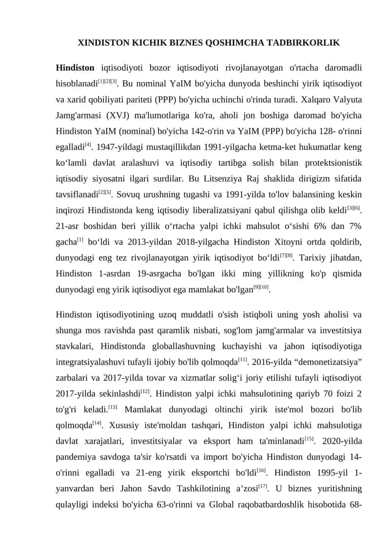 XINDISTON KICHIK BIZNES QOSHIMCHA TADBIRKORLIK