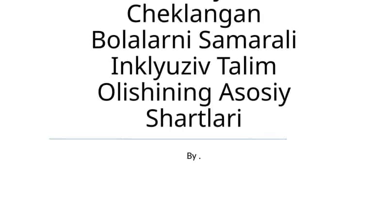 Samarali Inklyuziv Talim