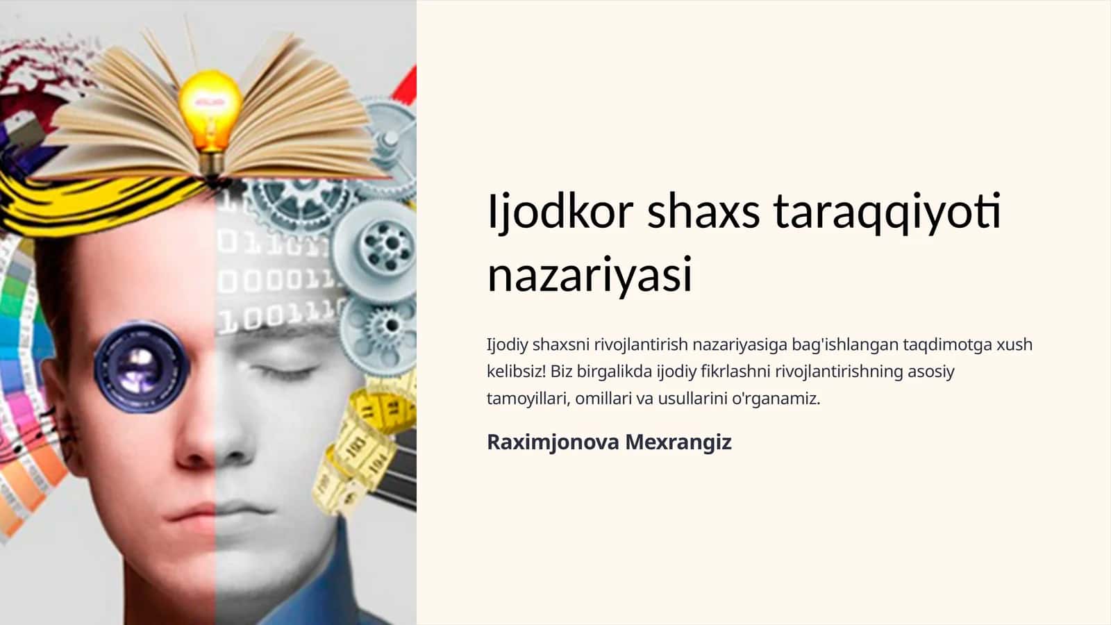 Ijodiy shaxsni rivojlantirish nazariyasi