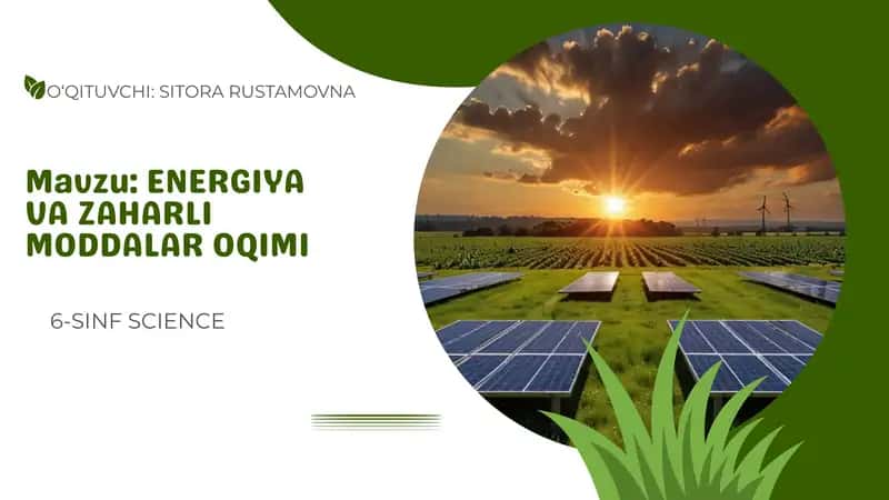 Energiya va zaharli moddalar oqimi mavzusiga pptx