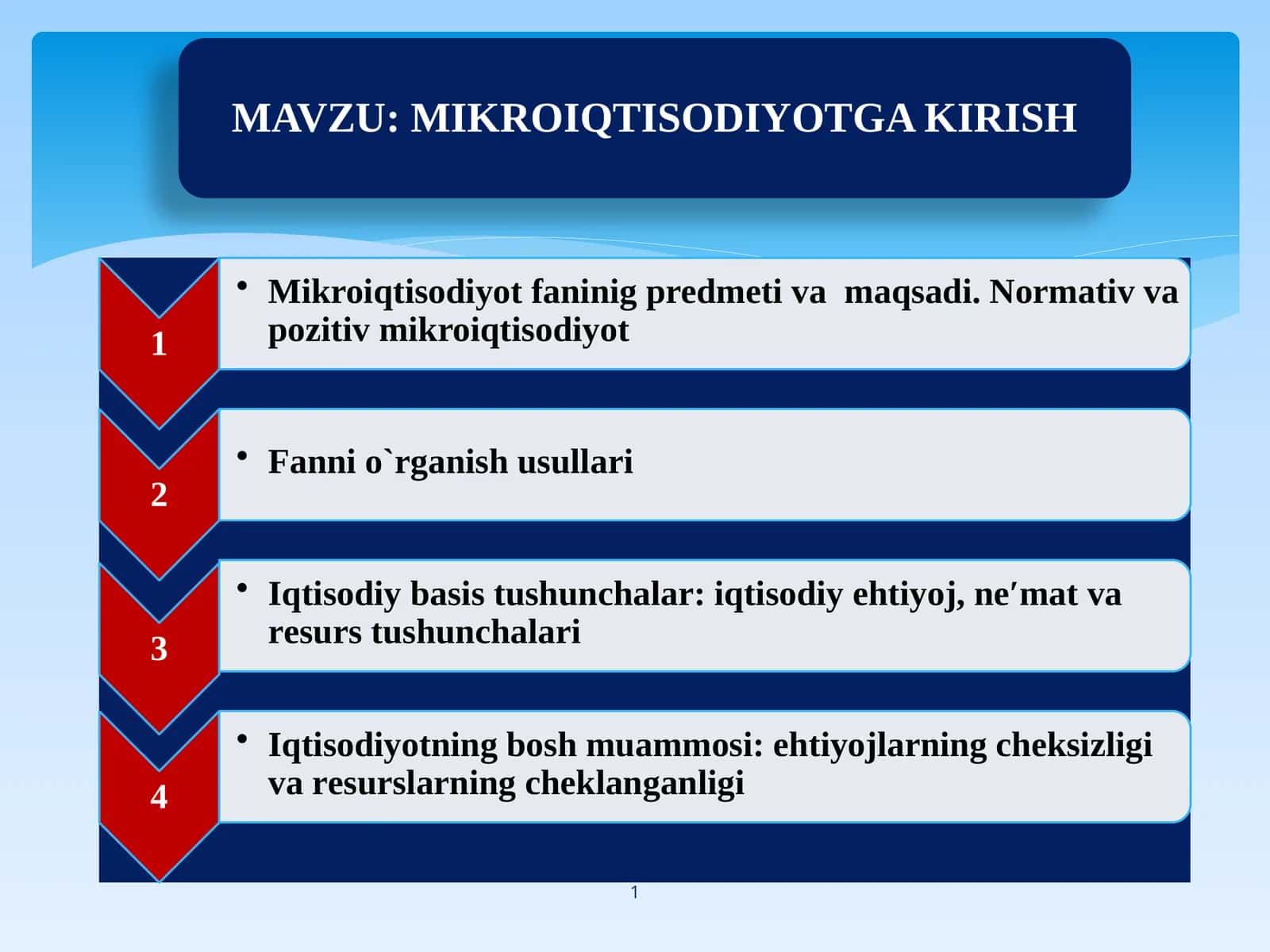 Insoniyatning moddiy ehtiyojlarini maksimal darajada qondirish qo'lida chеklangan resurslardan samarali foydalanish masalalari