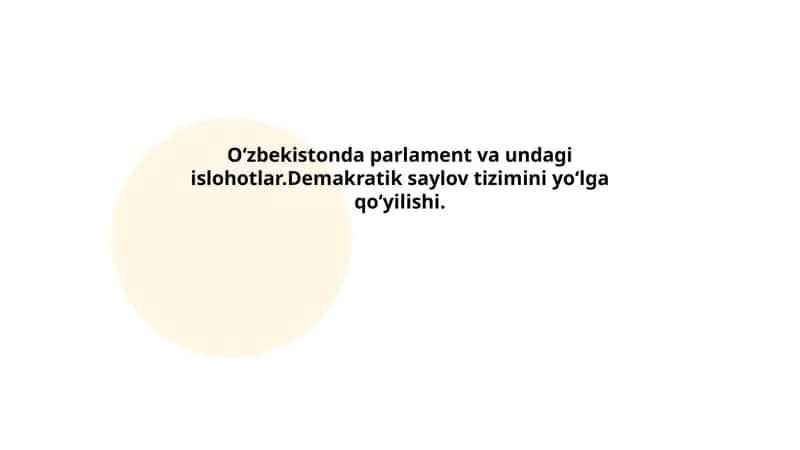 Oʻzbekistonda Parlament va Undagi Islohotlar