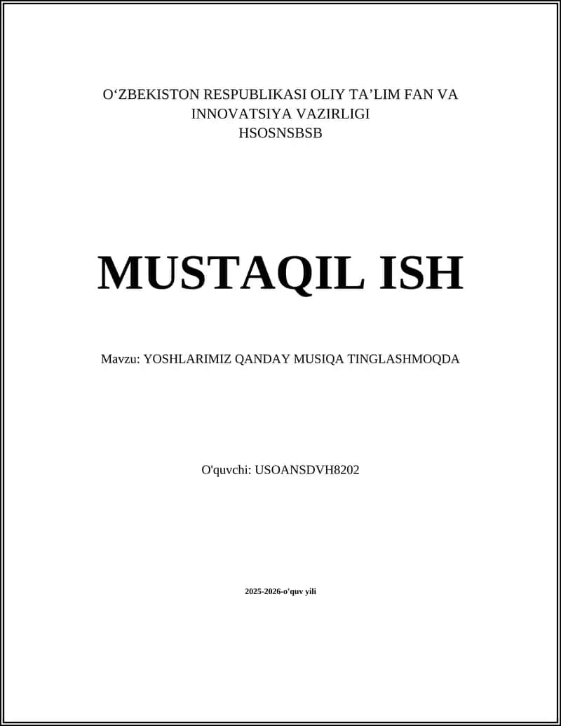 Yoshlarimiz Qanday Musiqa Tinglashmoqda
