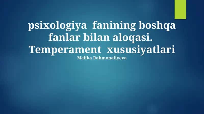 Temperamentning shaxs rivojlanishiga ta'siri