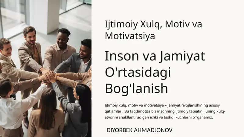 Ijtimoiy Xulq, Motiv va Motivatsiya