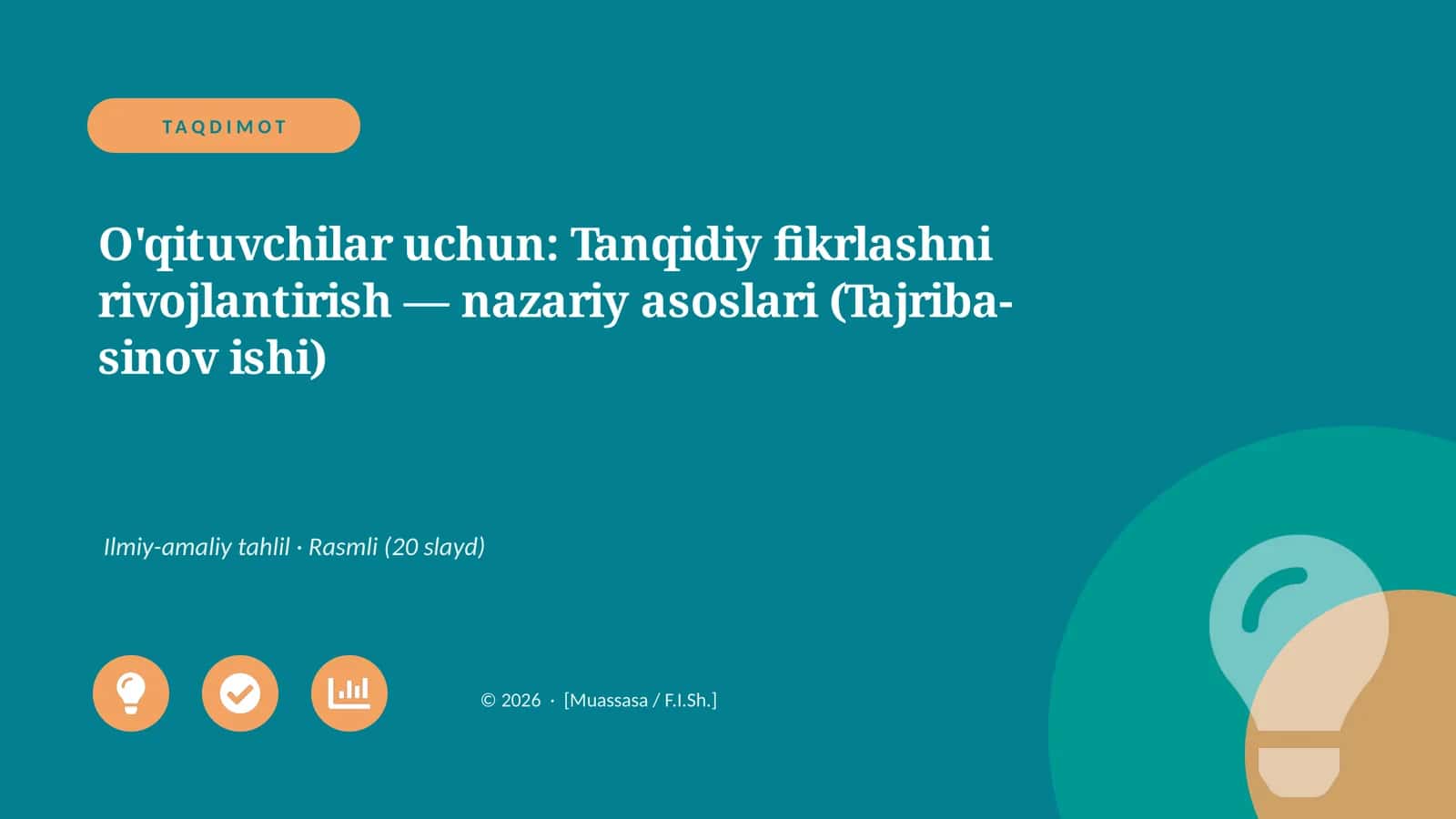 Tanqidiy fikrlashni rivojlantirish — nazariy asoslari (Tajriba-sinov ishi)