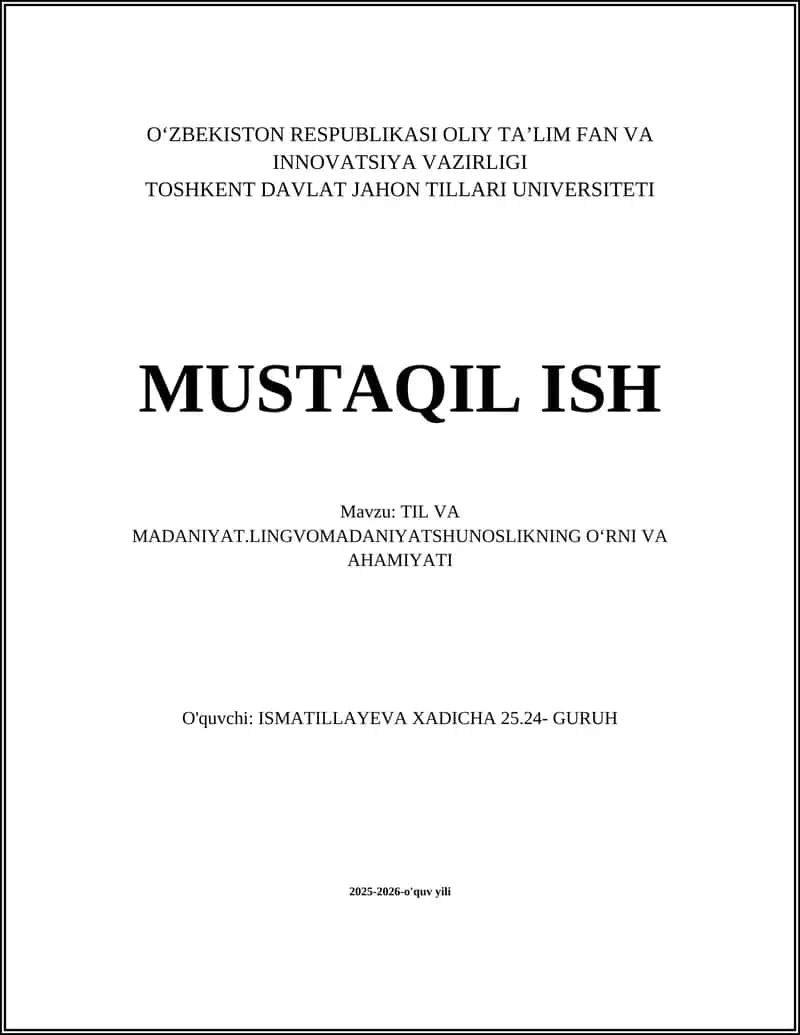 Lingvomadaniyatshunoslik nazariyasi va taʼrifi