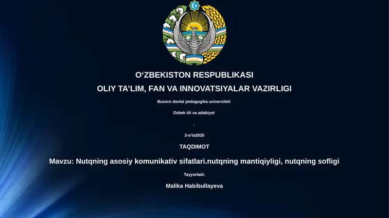 Nutqning asosiy komunikativ sifatlari