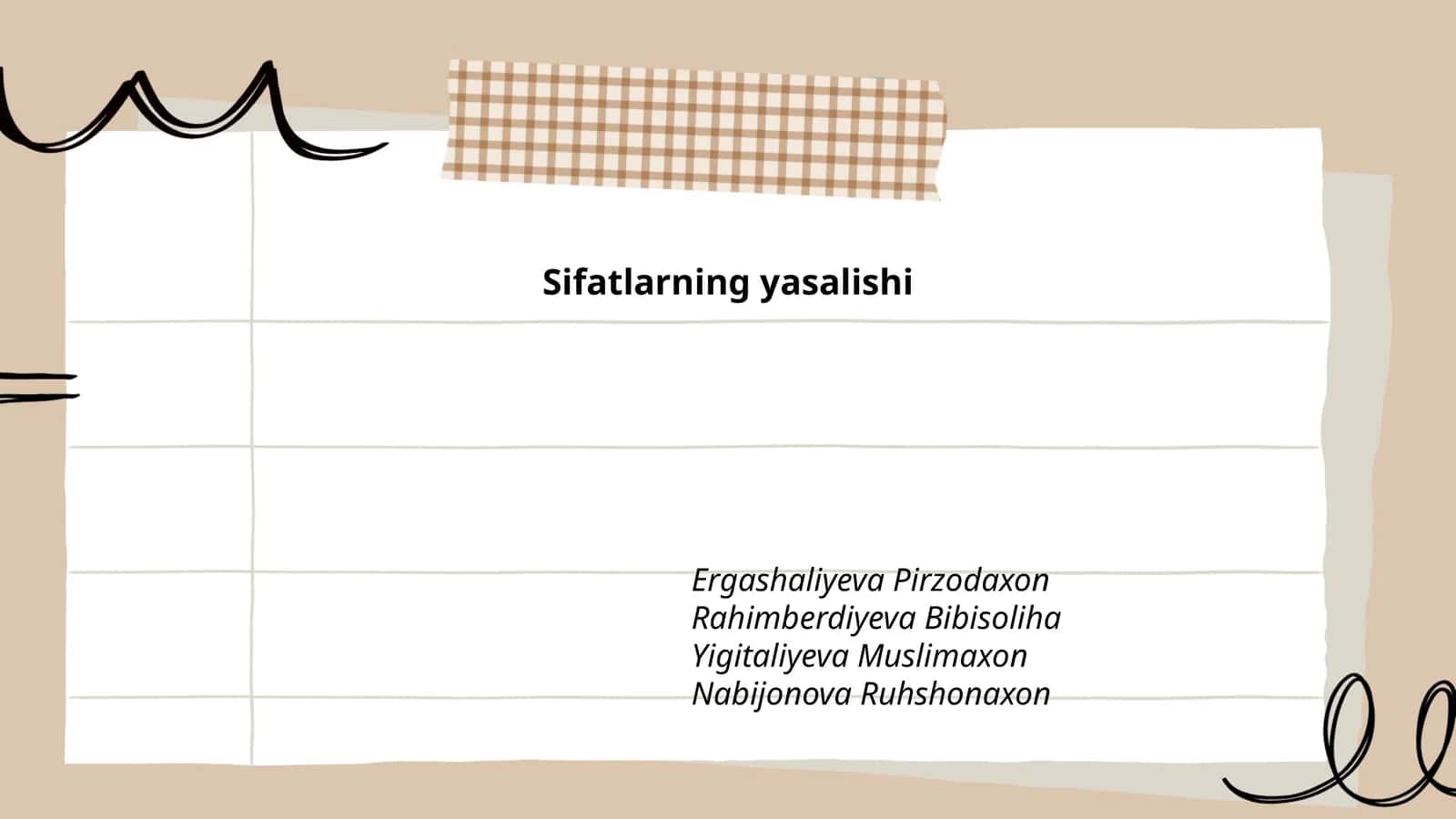 Sifatlarning yasalishi