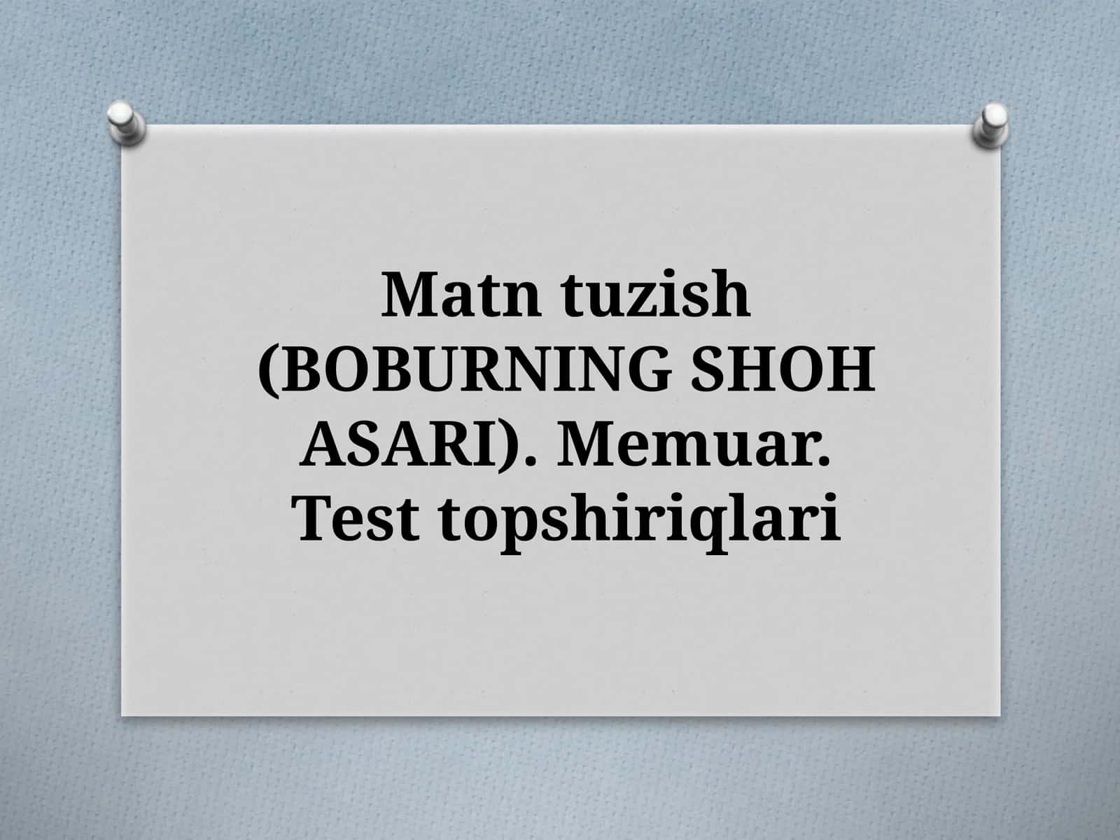 BOBURNING SHOH ASARI