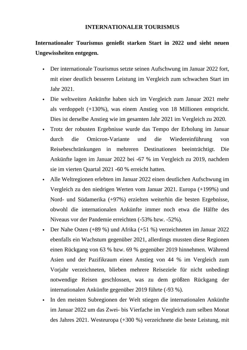 INTERNATIONALER TOURISMUS