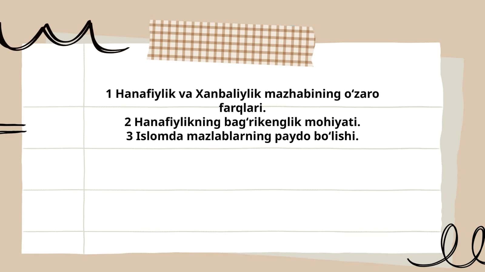 Hanafiylik va Xanbaliylik mazhabining oʻzaro farqlari