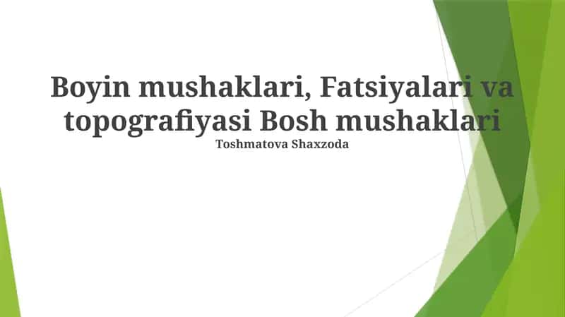 Bosh mushaklari