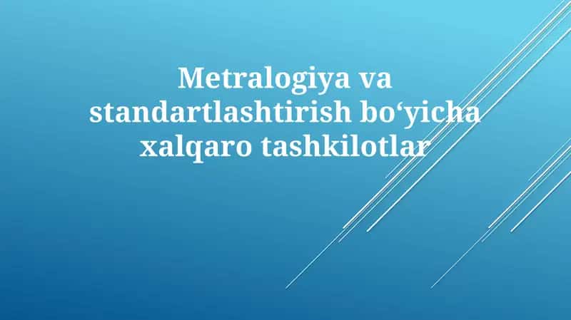 Xalqaro metrologiya tashkilotlari