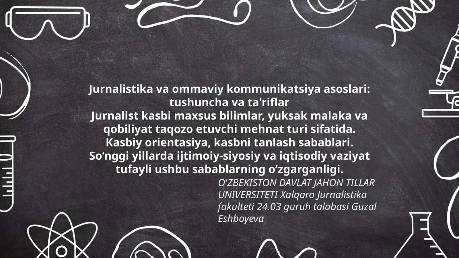 Jurnalistika va ommaviy kommunikatsiya asoslari: tushuncha va ta'riflar