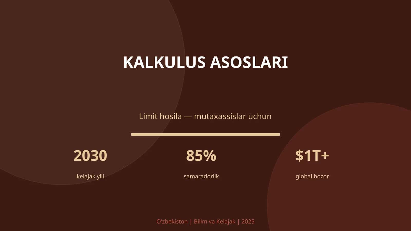 KALKULUS ASOSLARI