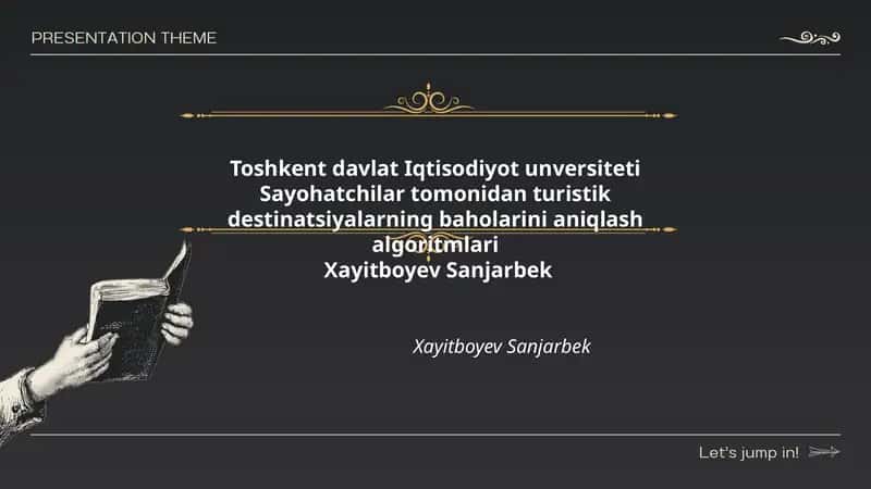 Turistik destinatsiyalarning baholarini aniqlash algoritmlari