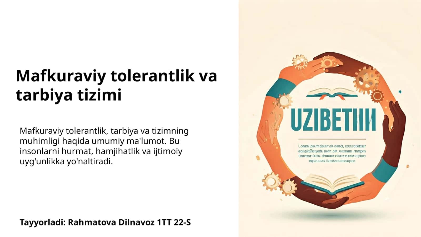 Mafkuraviy tolerantlik va tarbiya tizimi