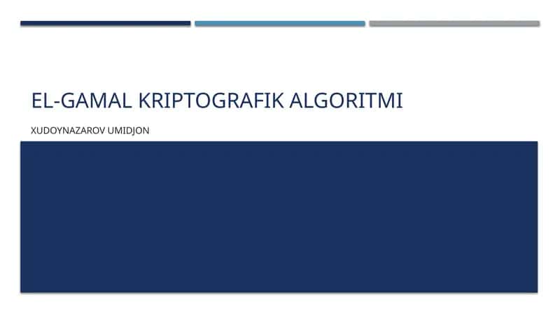 El-Gamal kriptografika algoritmi