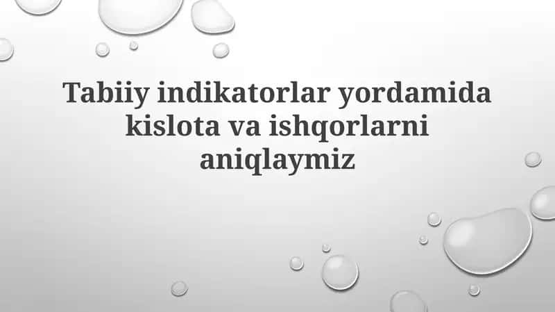 Tabiiy indikatorlar, masalan, qizil karam ekstrakti, pH darajasiga qarab sezilarli rang o'zgarishlarini ko'rsatadi, odatda 1 dan 14 gacha bo'lgan oraliqda kislota va asoslarni aniqlashga imkon beradi