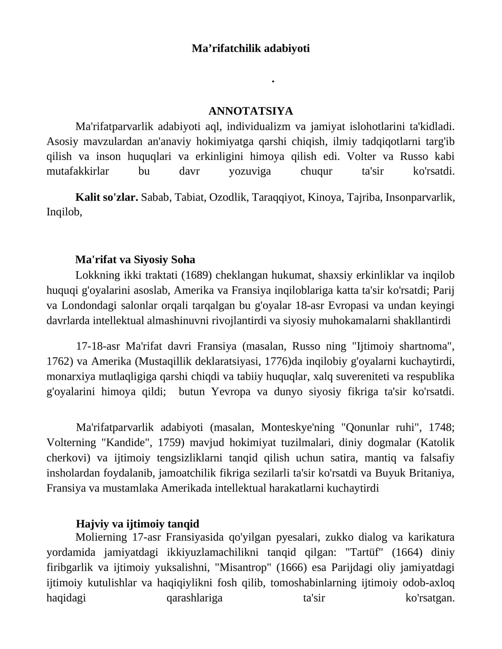 Ma'rifatchilik adabiyoti