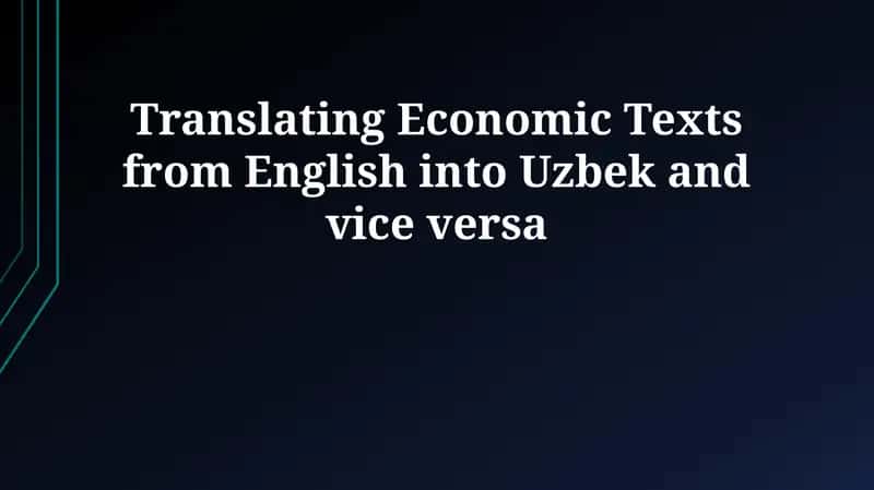 Uzbek-English Economic Translation