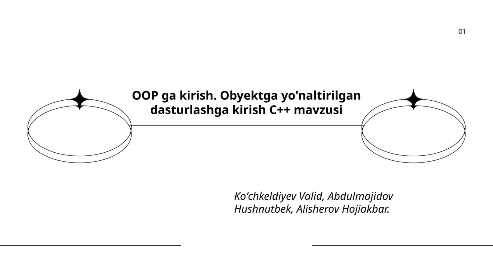 Obyektga yo'naltirilgan dasturlashga kirish C++ mavzusi