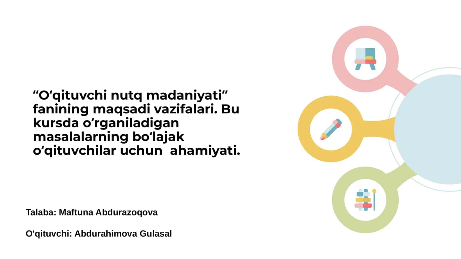 O‘qituvchi nutq madaniyati