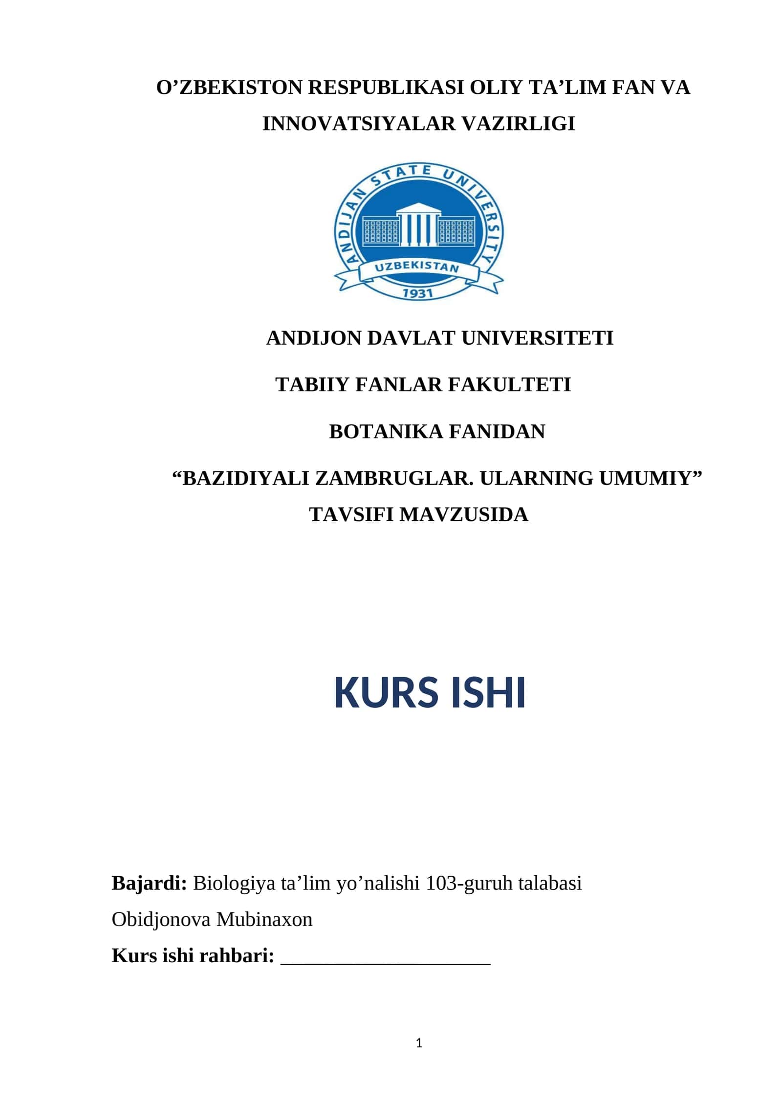Bazidiyali zambrugʻlar. Ularning umumiy tavsifi