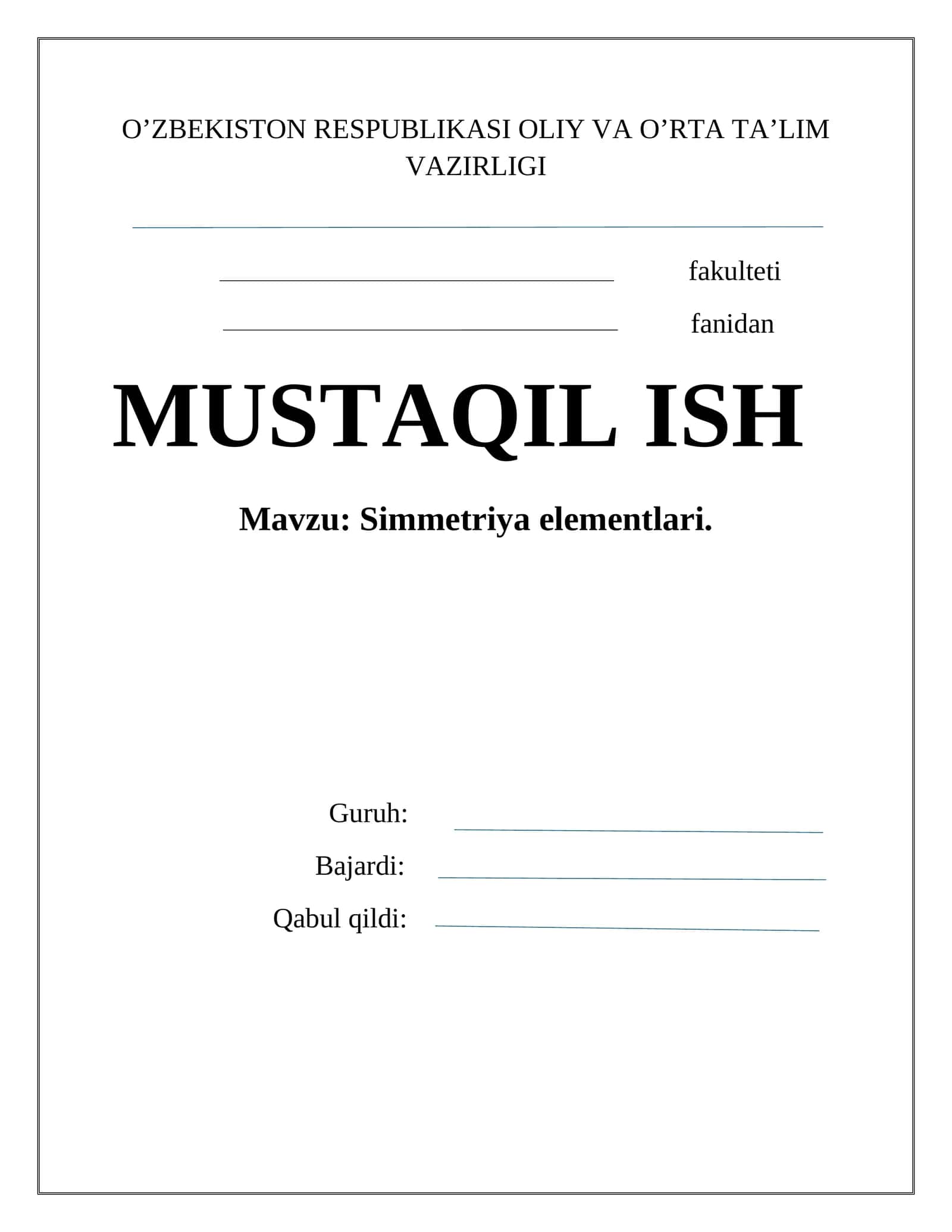 Simmetriya elementlari