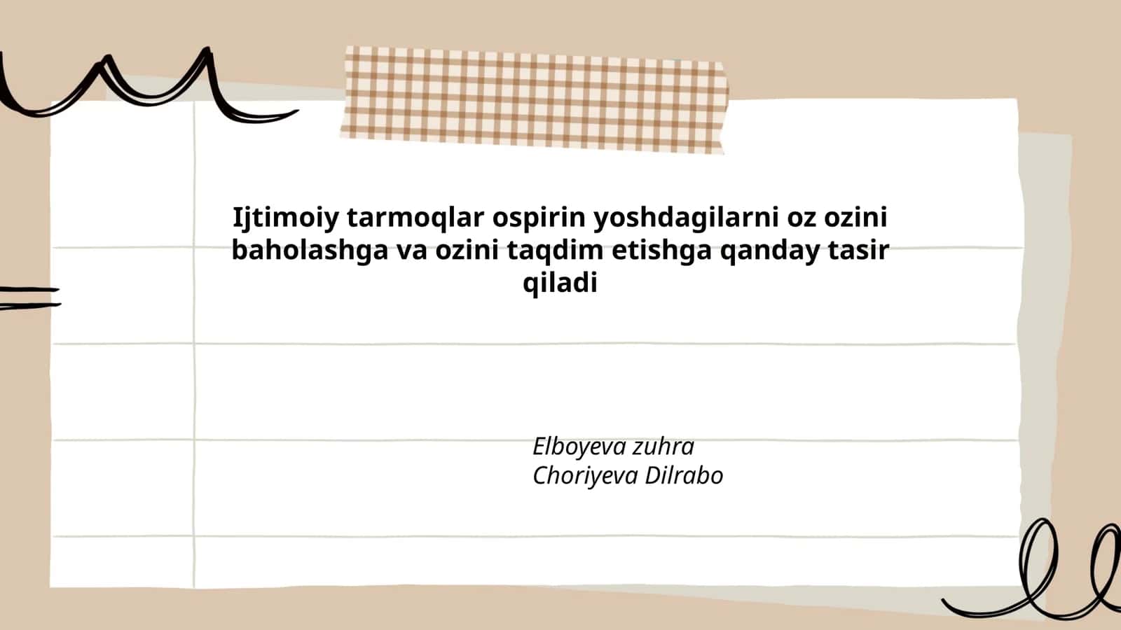 Ijtimoiy tarmoqlar o'spirin yoshdagilarni oz ozini baholashga va ozini taqdim etishga qanday tasir qiladi