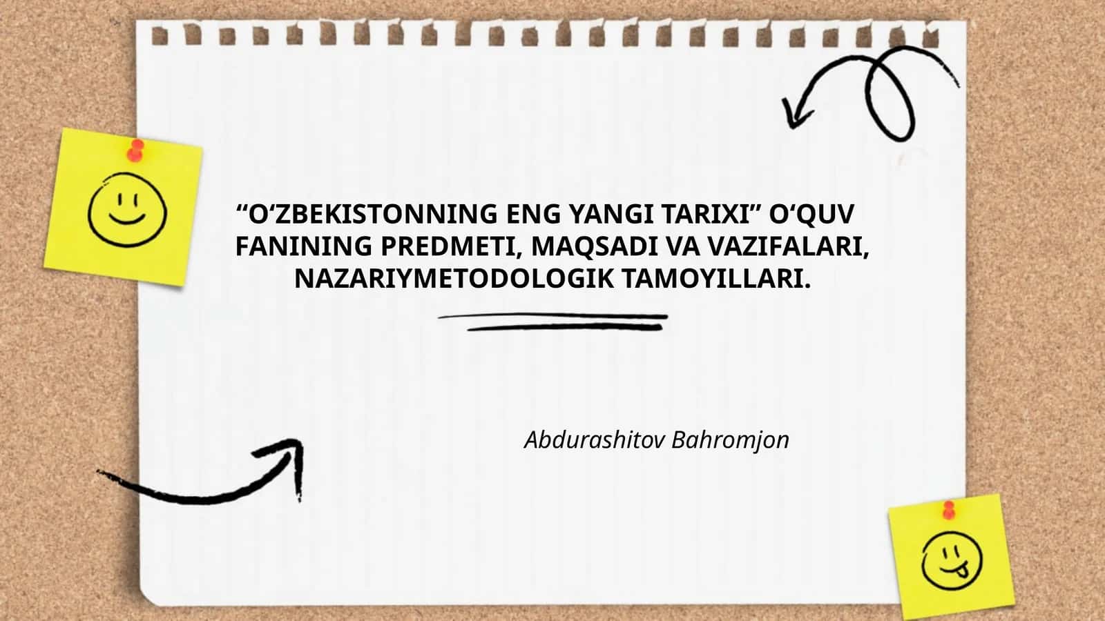 O‘ZBEKISTONNING ENG YANGI TARIXI” O‘QUV