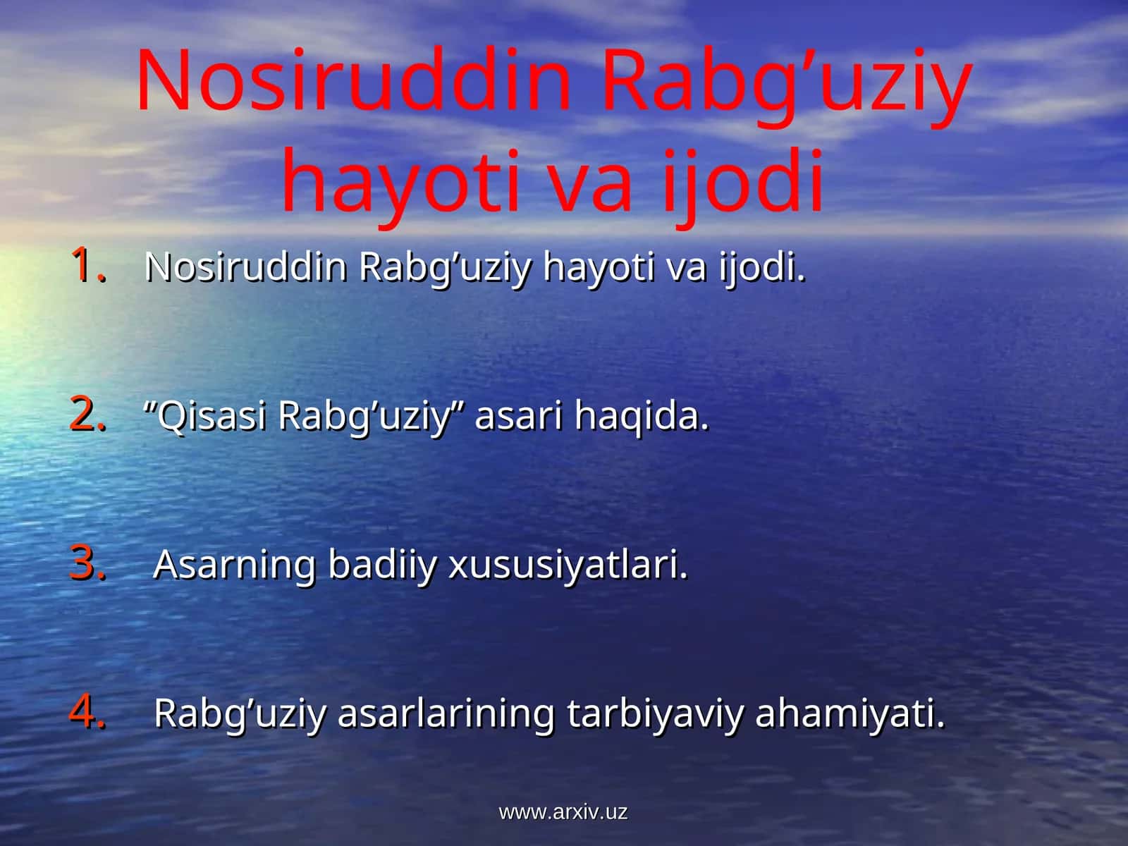 Nosiruddin Rabg’uziy hayoti va ijodi