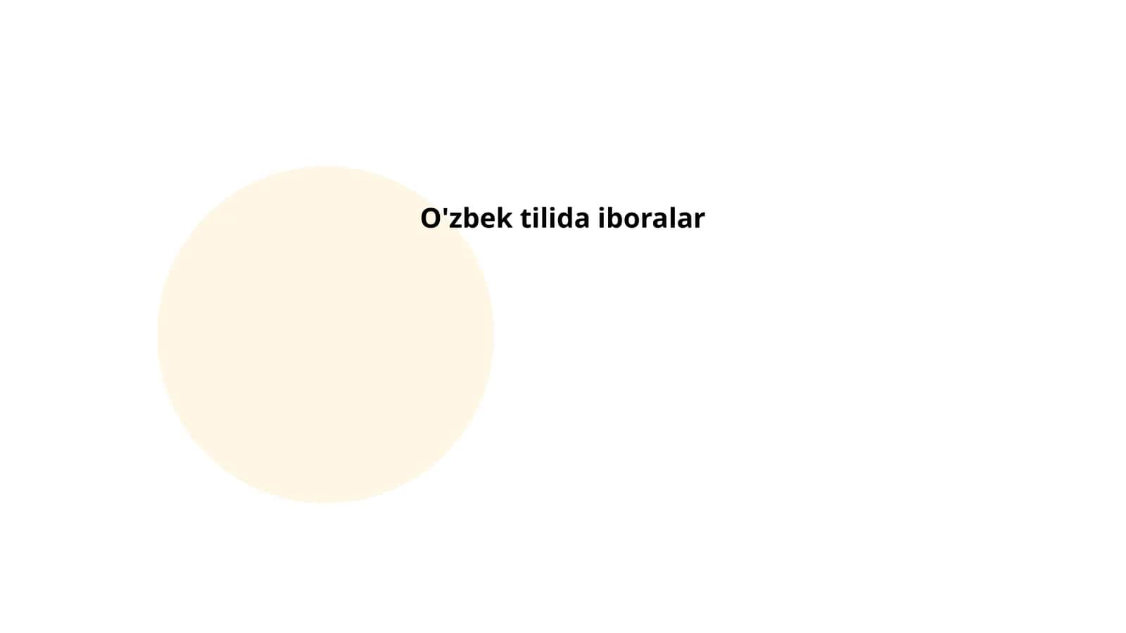 O'zbek tilida iboralar