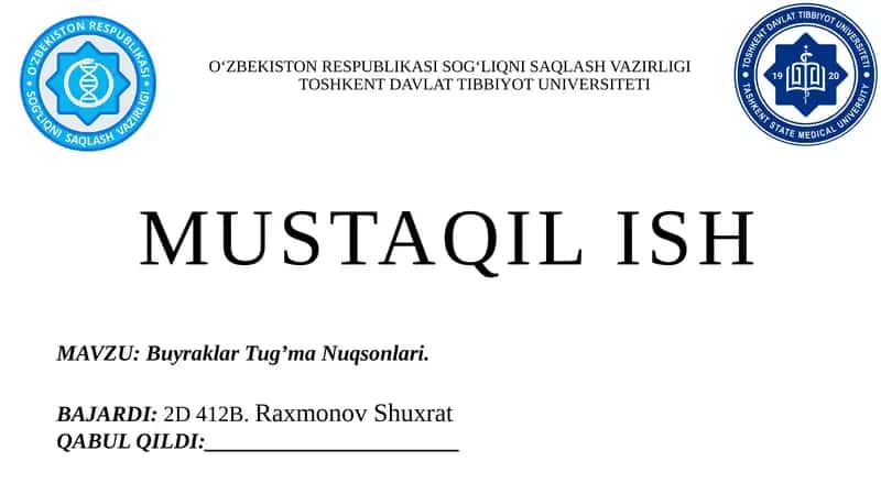 Buyraklar Tug’ma Nuqsonlari