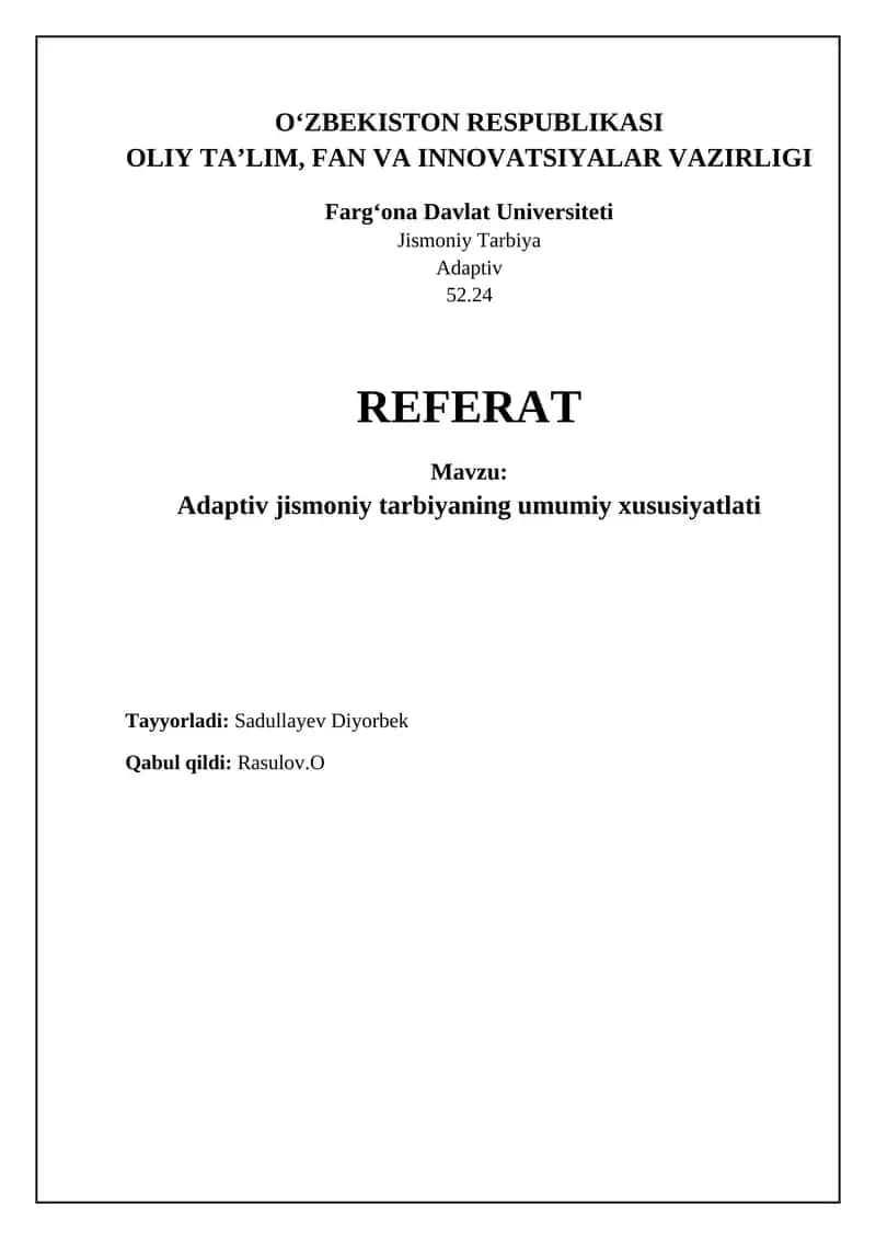 Adaptiv jismoniy tarbiya