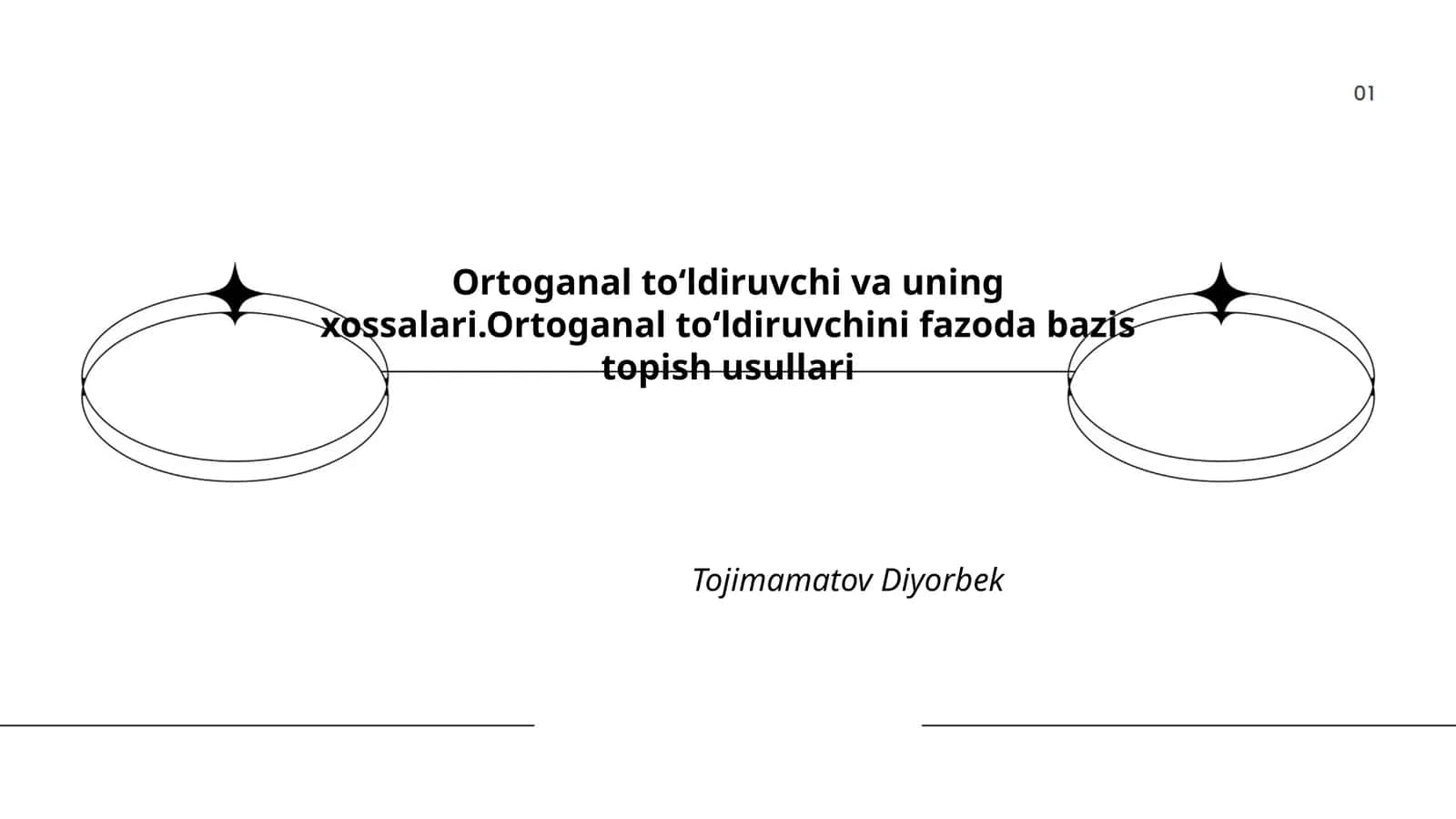 Ortoganal toʻldiruvchi va uning xossalari