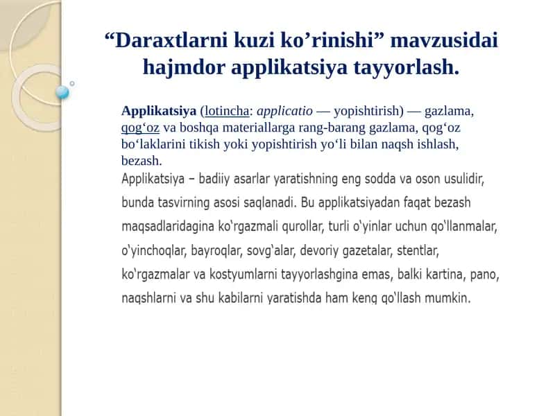 Daraxtlarni kuziko'rinishi