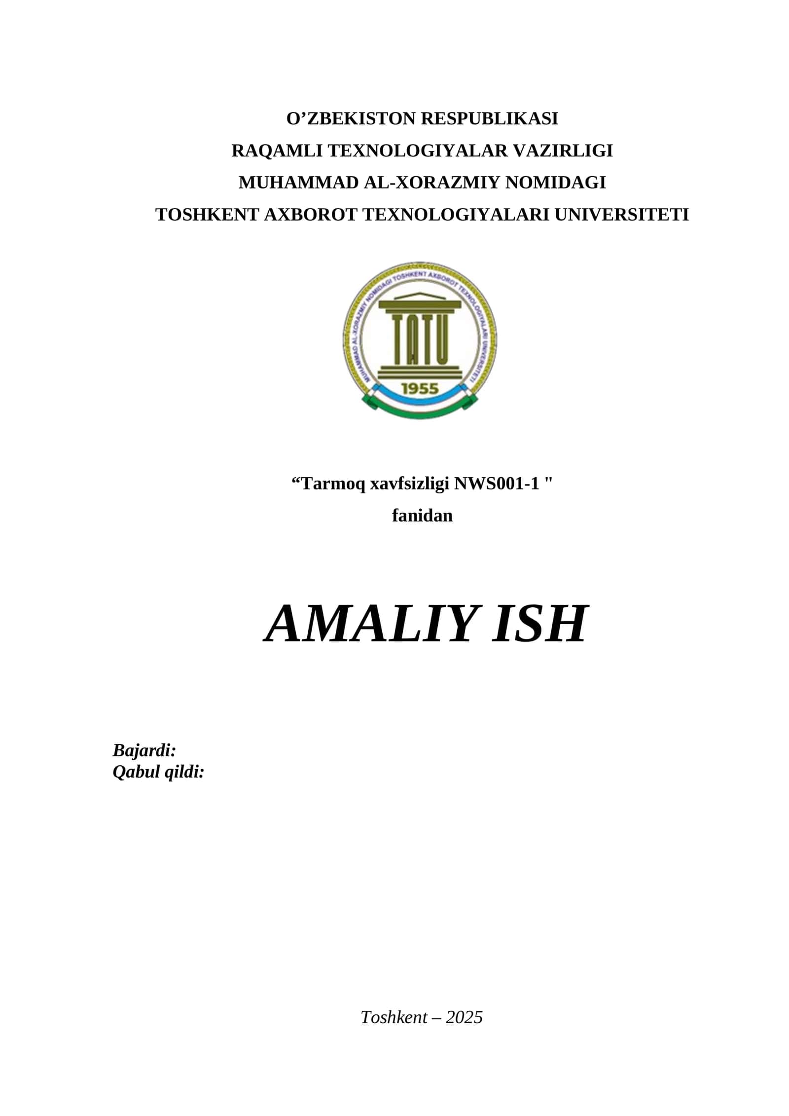 VTP PROTOKOLI SOZLASH. Amaliy ish