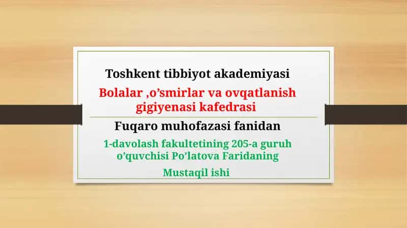 TАBIIY, TEXNOGEN, EKOLOGIK VA IJTIMOIY TUSDAGI FAVQULOTDA VAZIYATLARDA HAYOT FAOLIYATI XAVFSIZLIGI VA FUQARO MUHOFAZASI