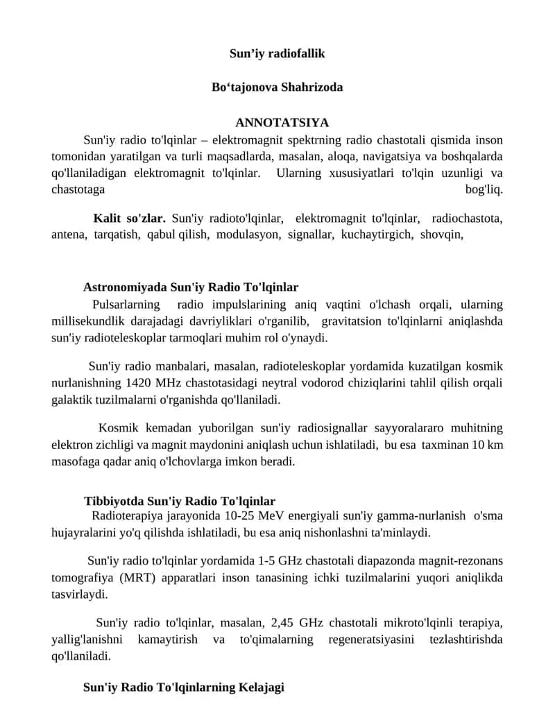 Sunʼiy radiofallik