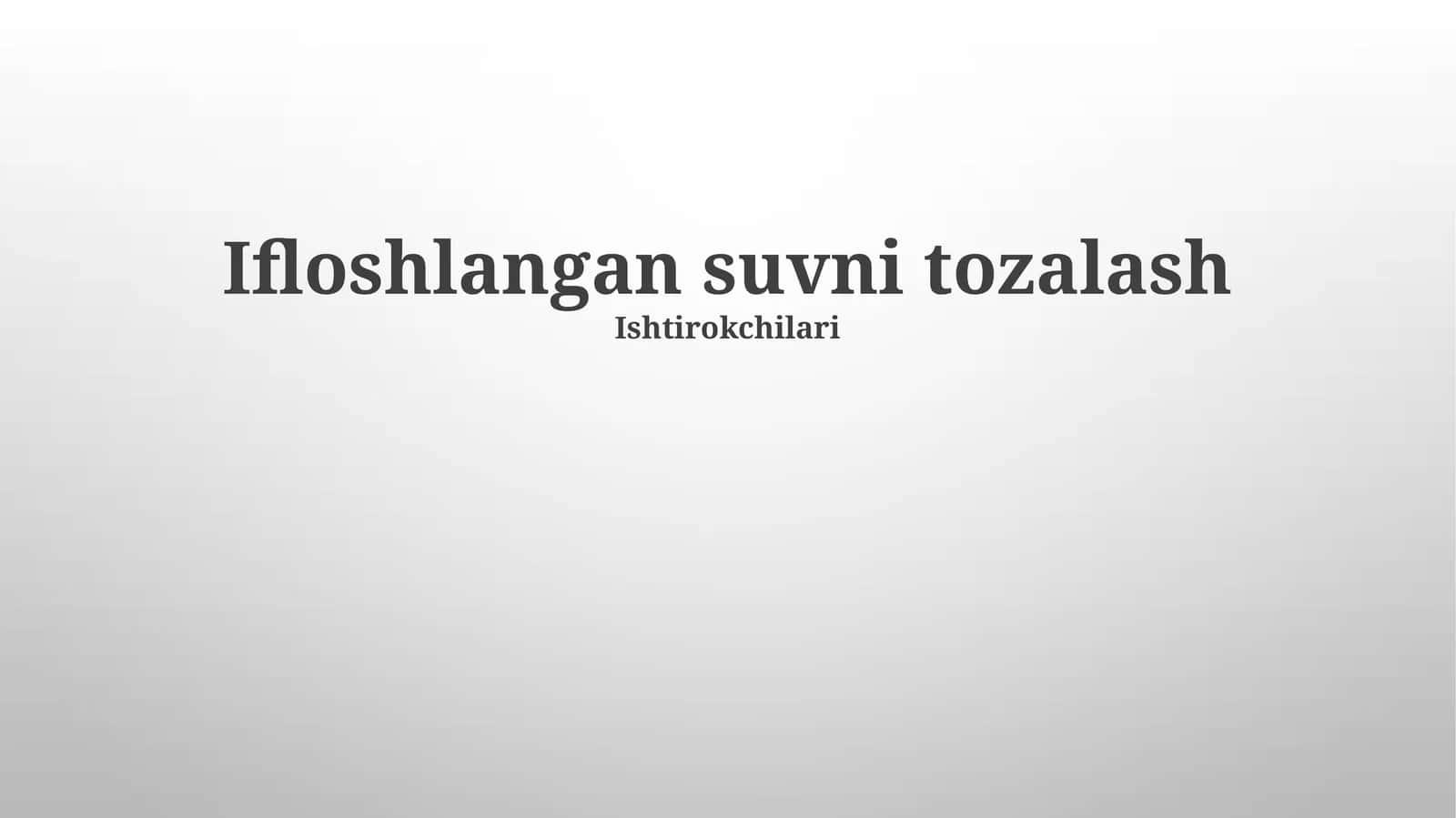 Kimyoviy tozalash usullari